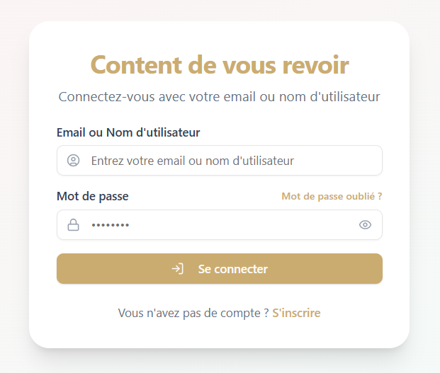 Page de connexion